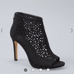 WHBM NWOT Lasercut Peep-Toe Booties
